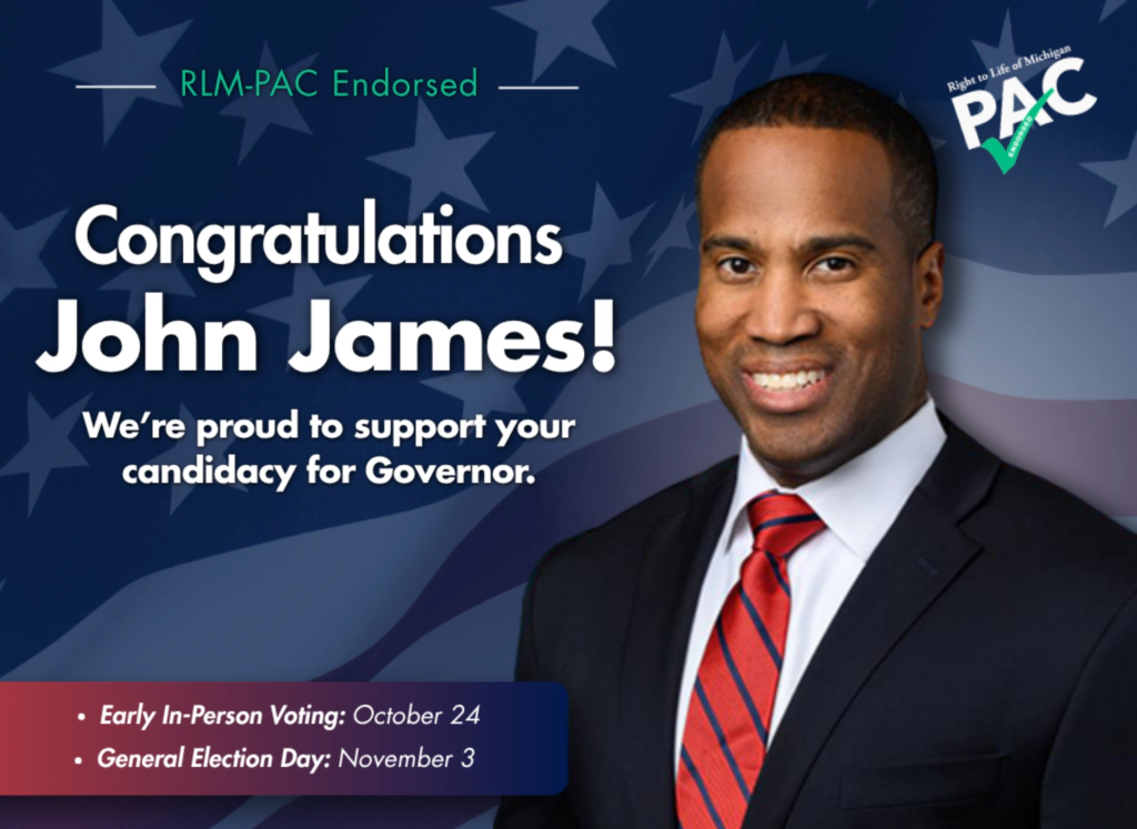 Congratulations John James! We're proud to support your candidacy for Governor.